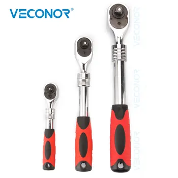 

3 Pieces 1/2 3/8 1/4 Inch Square Drive Stretchable Socket Wrench Spanner Set of Keys Reversible Head