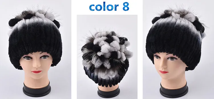 winter hat knit hats for rex rabbit hat with fox fur flower top free size casual women's hat russian fur cap