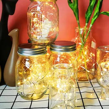 

LED Fairy Light Solar Jar Lid Lights 1.5m Christmas Decoration LED String Lights Garden Wedding Party Decoration Lamp