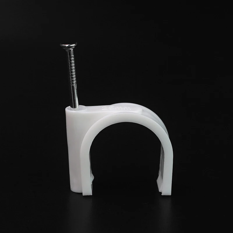 Cable Clip Cable Tie Cable Organizer 100PCS Round Cable Wire Clips 4mm 6mm 8mm 10mm Cable Management RG6 CAT6 RJ45 Electrical Wire Cord Tie Holder Circle Clips