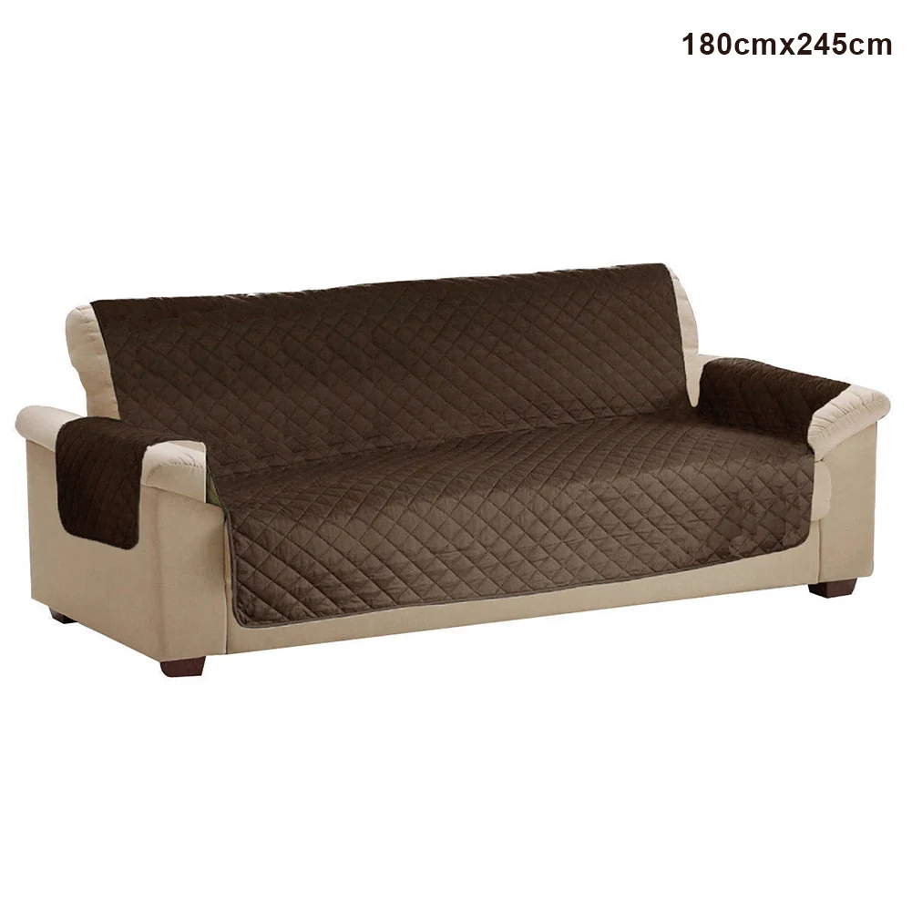 Стеганый диван подлокотник кресло набор ПЭТ протектор скольжения чехол мебель подушки броски DEC889 - Цвет: 180cmx245cm brown