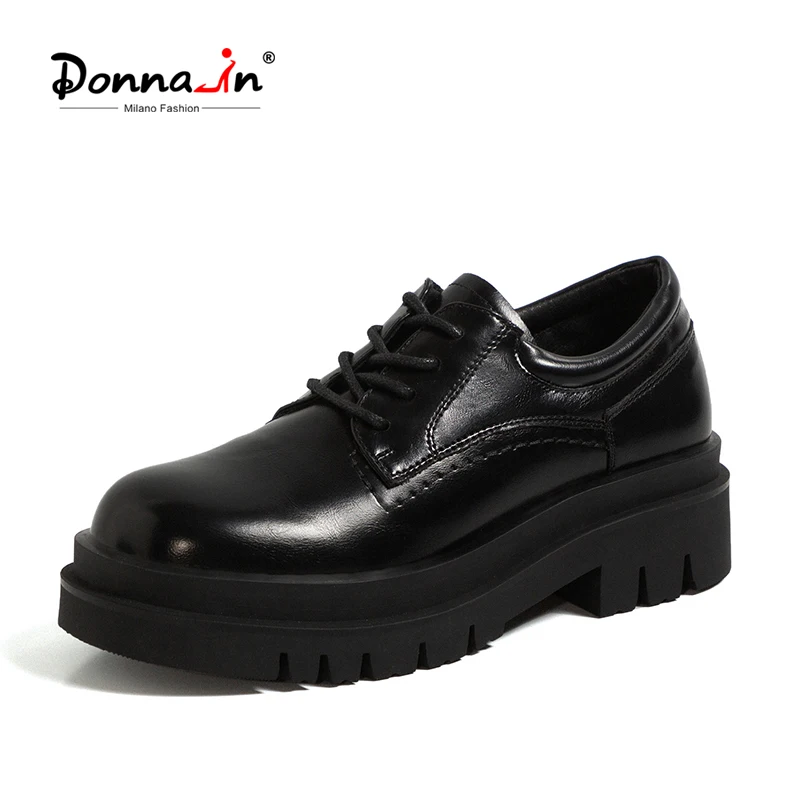 Donna in/новая модная обувь на толстой подошве без застежки женская обувь на плоской подошве 2021 г. Повседневная весенняя обувь женские лоферы на плоской подошве со шнуровкой и круглым носком|Обувь без каблука| | АлиЭкспресс