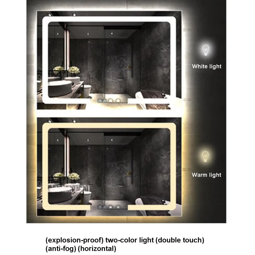 CTL300 настенный светодиодный светильник для ванной комнаты с зеркальным интеллектуальным сенсорным выключателем, противотуманное зеркало для ванной 110 В/220 В 4,8 Вт/м(800x1300 мм - Цвет: 220V B 800x1300mm
