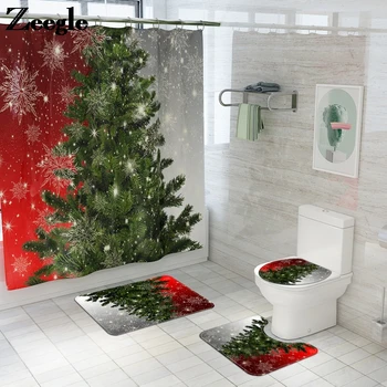 

Christmas Tree Carpet Toilet Seat Cover Bathroom Anti Slip Mat for Bathroom Toilet Cover Set Bath Carpet Waterproof Rug Suit
