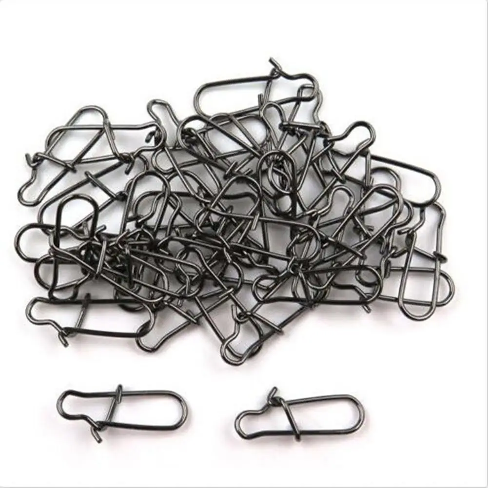 

100Pcs Stainless Steel Fishing Snaps Fastlock Clips Size 0-8 Safety Connector Accessories Tackle for Lures hooks
