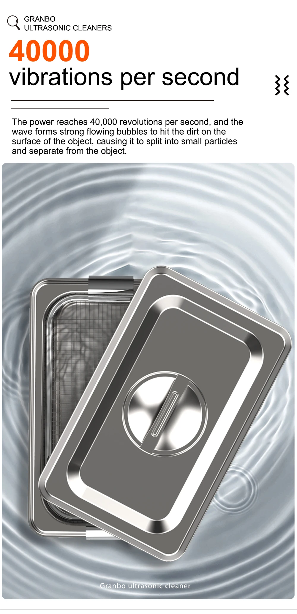 Household GA008 Ultrasonic Cleaner Stainless Steel Bath 60W Piezoelectric Transducer Glasses Cellphone Board Jewelry Washer