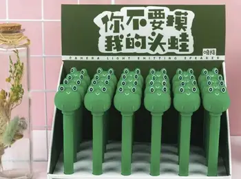 

novely frog voice gel pen cartoon school kids gel ink pen office stationery black write pen promotion gift pen 24pc/lot