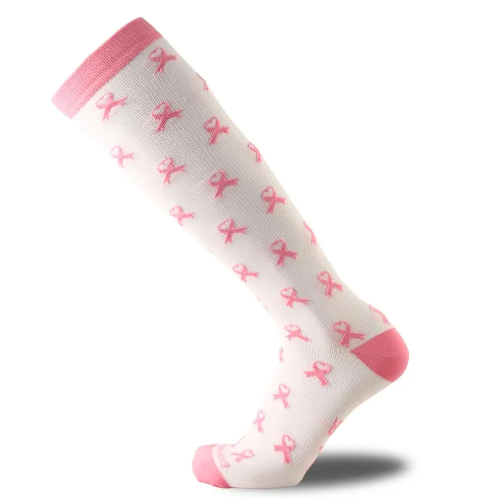 Multi-color Women Men Long Thigh High Socks Compression Stretch Socks Outdoor Party Funny Elastic Nursing Calf Socks Female - Цвет: White