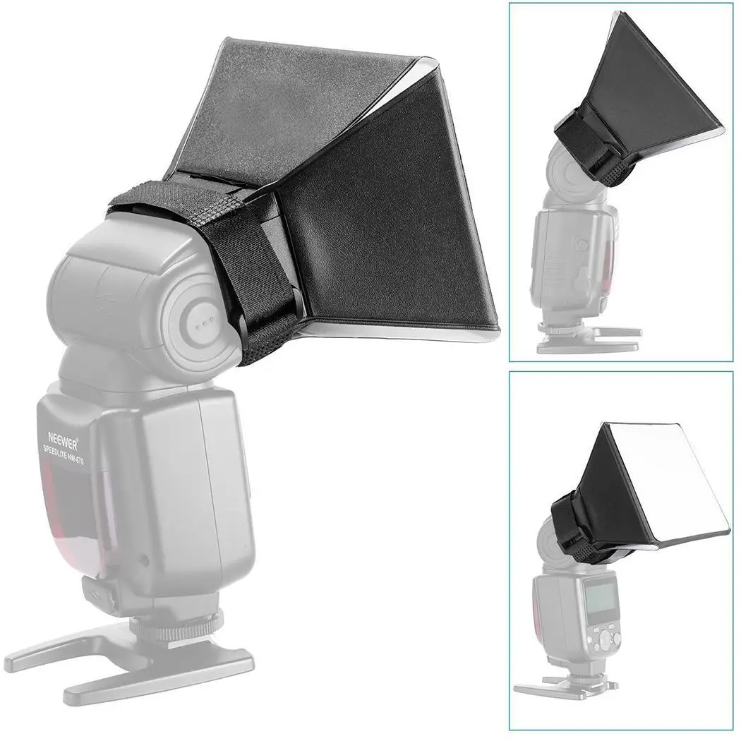 Portable Camera Flash Diffuser Softbox Soft Light Box Black for DSLR
