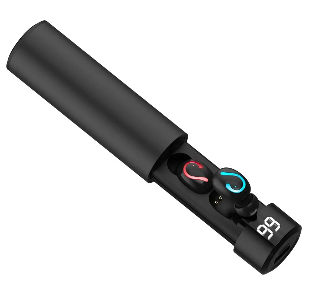 Torch-shaped black TWS bluetooth наушники спортивные шумоподавленные Наушники Беспроводные Наушники Громкая связь басовые наушники с микрофоном для samsung - Цвет: Torch-shaped black
