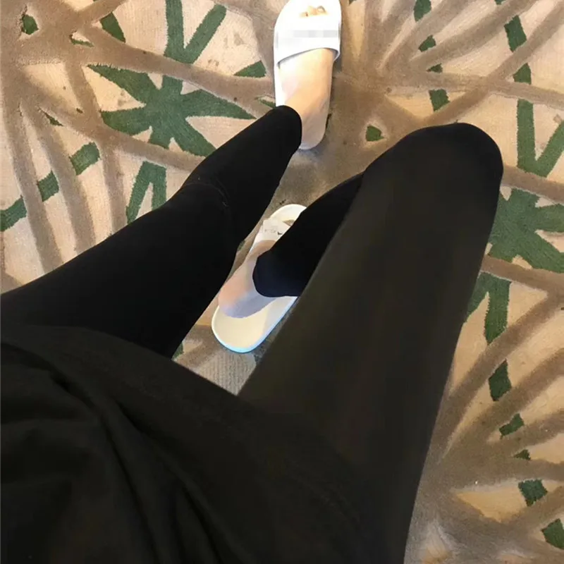 2020 Summer New Ice Silk Leggings Women Sun- Cool Cool Pants Stretch Was Thin And Breathable Nine Points Pants F5A126