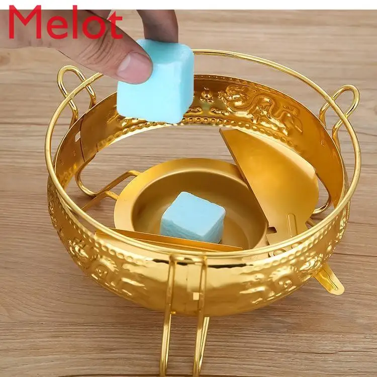 Thickened Stainless Steel Alcohol Stove Small Hot Pot Home Use and Commercial Use Hotel Stewed Pot Dry Solid Alcohol Stove