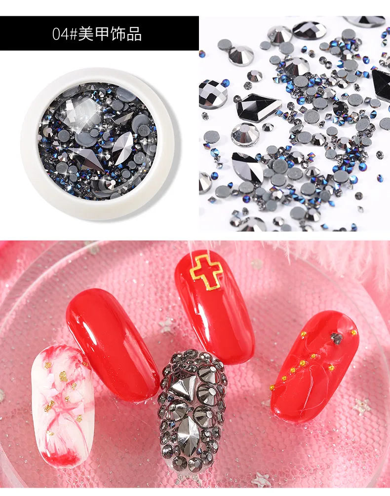 Nail Ornament Natural Shell Stickers Hot Sales Moon And Stars Rivet Micro Drill Bottom Tip Man-made Diamond Flat-bottomed Diamon