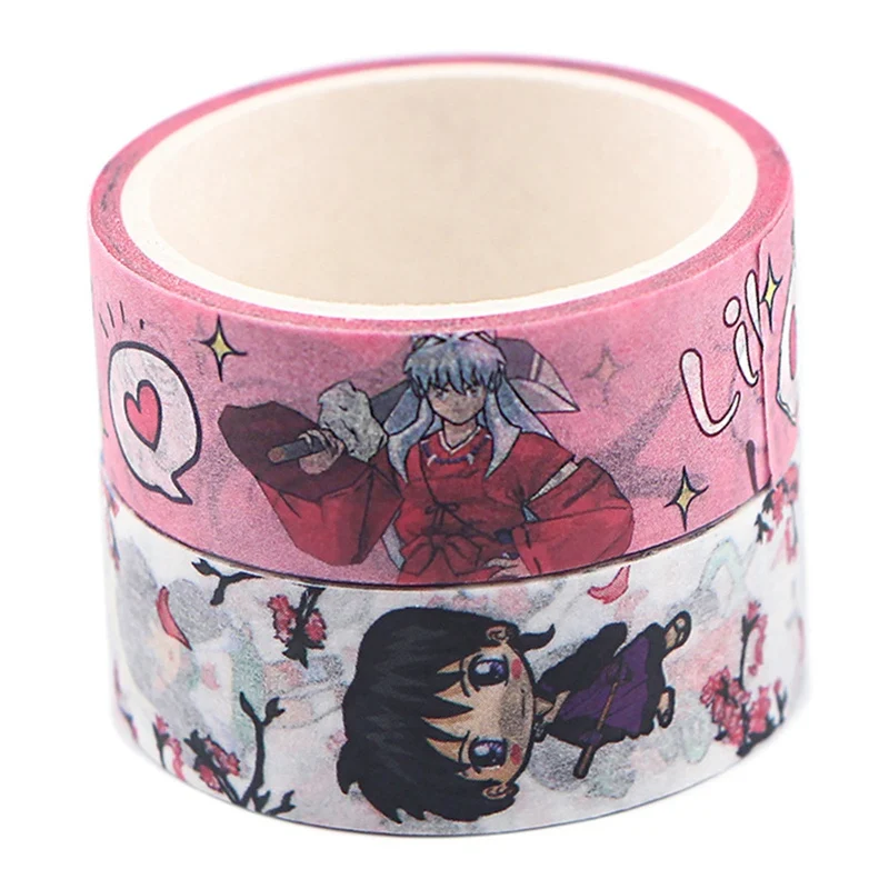 Venta caliente Inuyasha-cinta adhesiva de dibujos animados de japón, suministros de cintas de papel Washi para álbum de recortes, cinta adhesiva de papelería decorativa DIY mmQKMEGqX0d