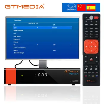 

Gtmedia v8 nova DVB-S2 FTA Satellite Receiver Freesat v8 with Europe Cccam Spain 7 lines for 1 year Support H.265 Built-in WiFi