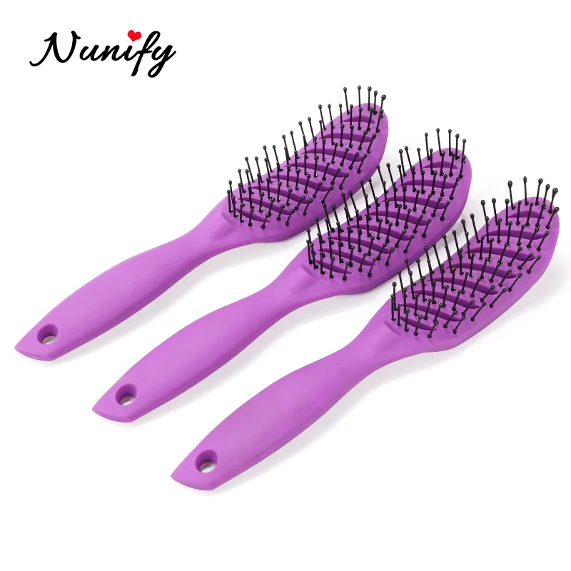 Nunify Women Hair Scalp Massage Comb Bristle Hairbrush Wet Curly Detangle Hair Brush For Salon Hairdressing Styling Tools