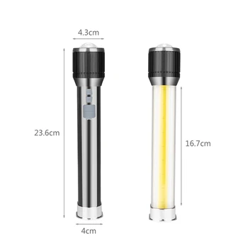 

XANES COB+T6 7Modes Rechargeable LED Flashlight Outdoor Multifunctional Work Light Bicycle Powerful Torches Lantern Hunting
