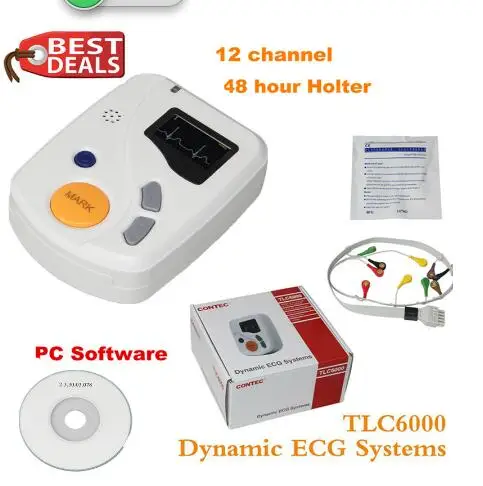 Динамический TLC6000 48 час 12 каналов ECG/EKG холтеровский монитор alalalyzer Recorde CONTEC Производство CE FDA