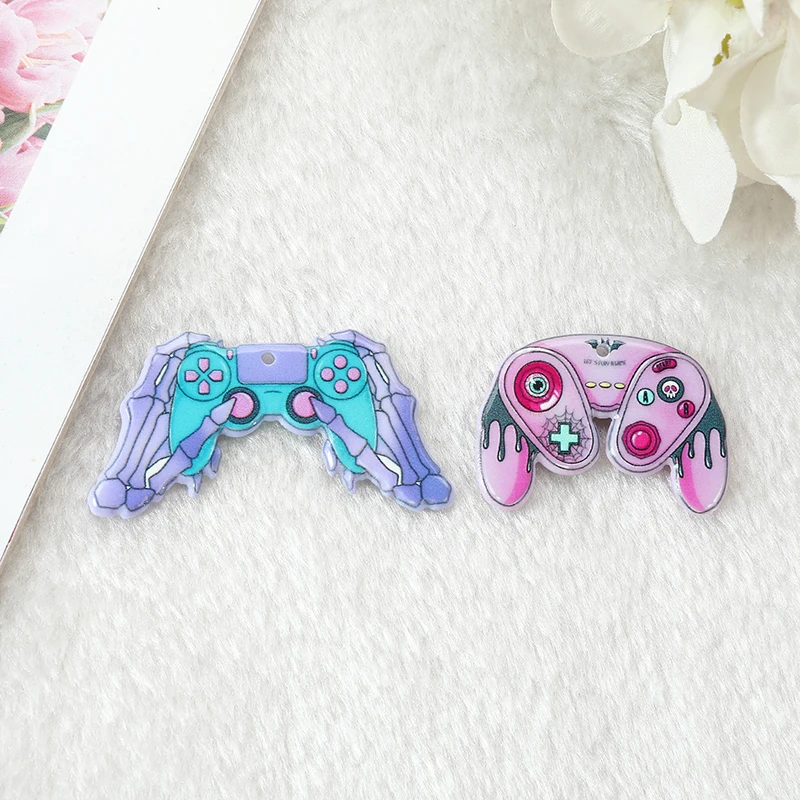 

50Pcs Game Controller Charms Acrylic Gamepad Joystick Jewlery Findings For Earring Necklace Diy Making
