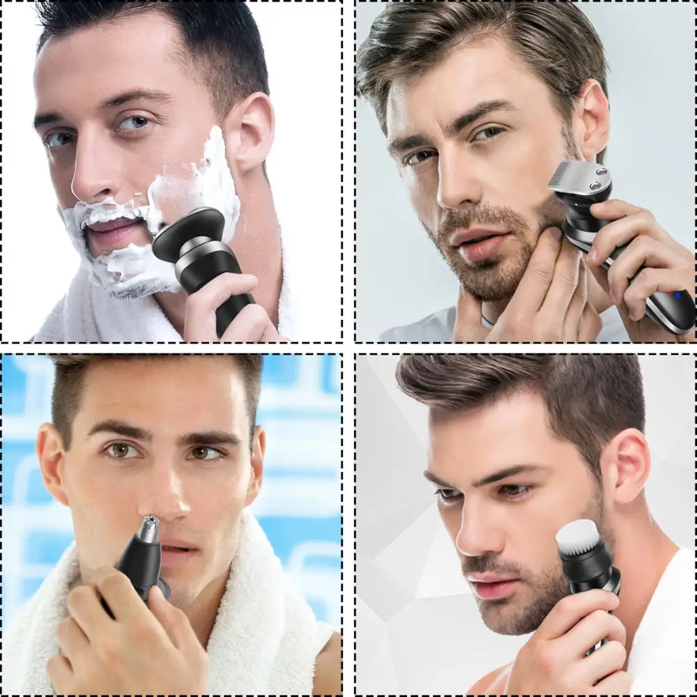 Kemei, новинка, электробритва, Бритва для мужчин, смарт, ЖК-дисплей, 3 лезвия, для волос, носа, бороды, триммер, машинка для стрижки лица, для чистки лица, водонепроницаемый станок для бритья