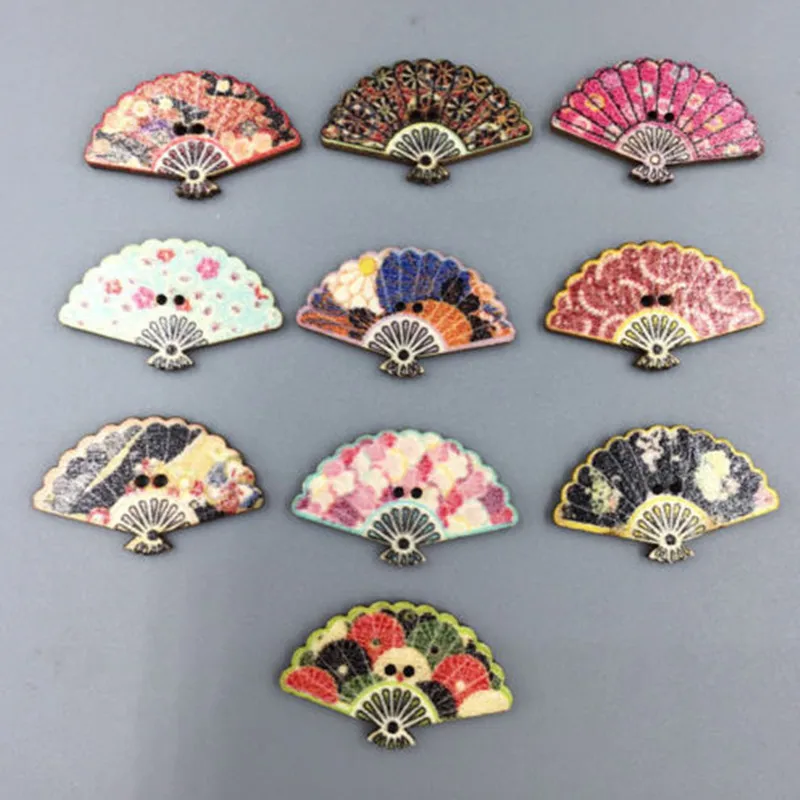 Деревянные пуговицы для скрапбукинга сделай сам 100 шт. веерные украшения в стиле