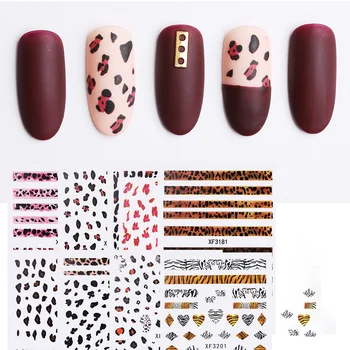

1pc/set Matte Fashion Nail Water Sticker Beauty Leopard Tiger Pattern Slider Bloom Colorful Pattern 3D Manicure Sticker F617