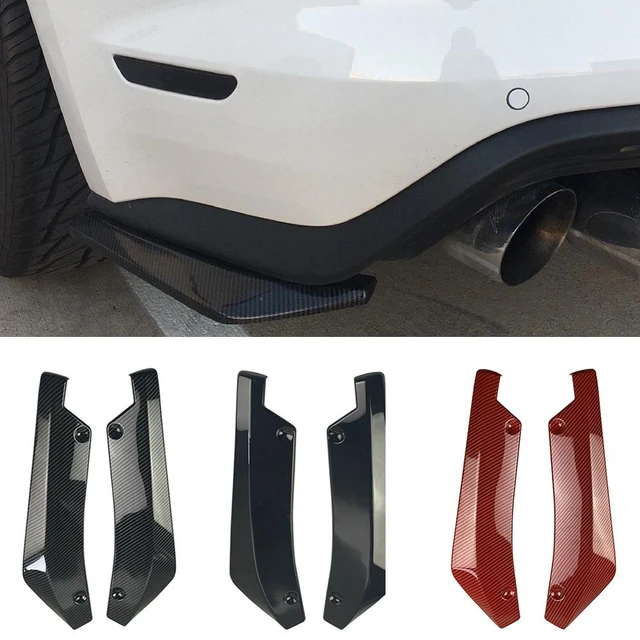 4pcs Car Rear Lower Bumper Wing Lip Diffuser, Anti-Crash Accessories  Spoiler Shark Fin Protector, Rear Bumper Splitter Lip Wing with Screw,  Universal