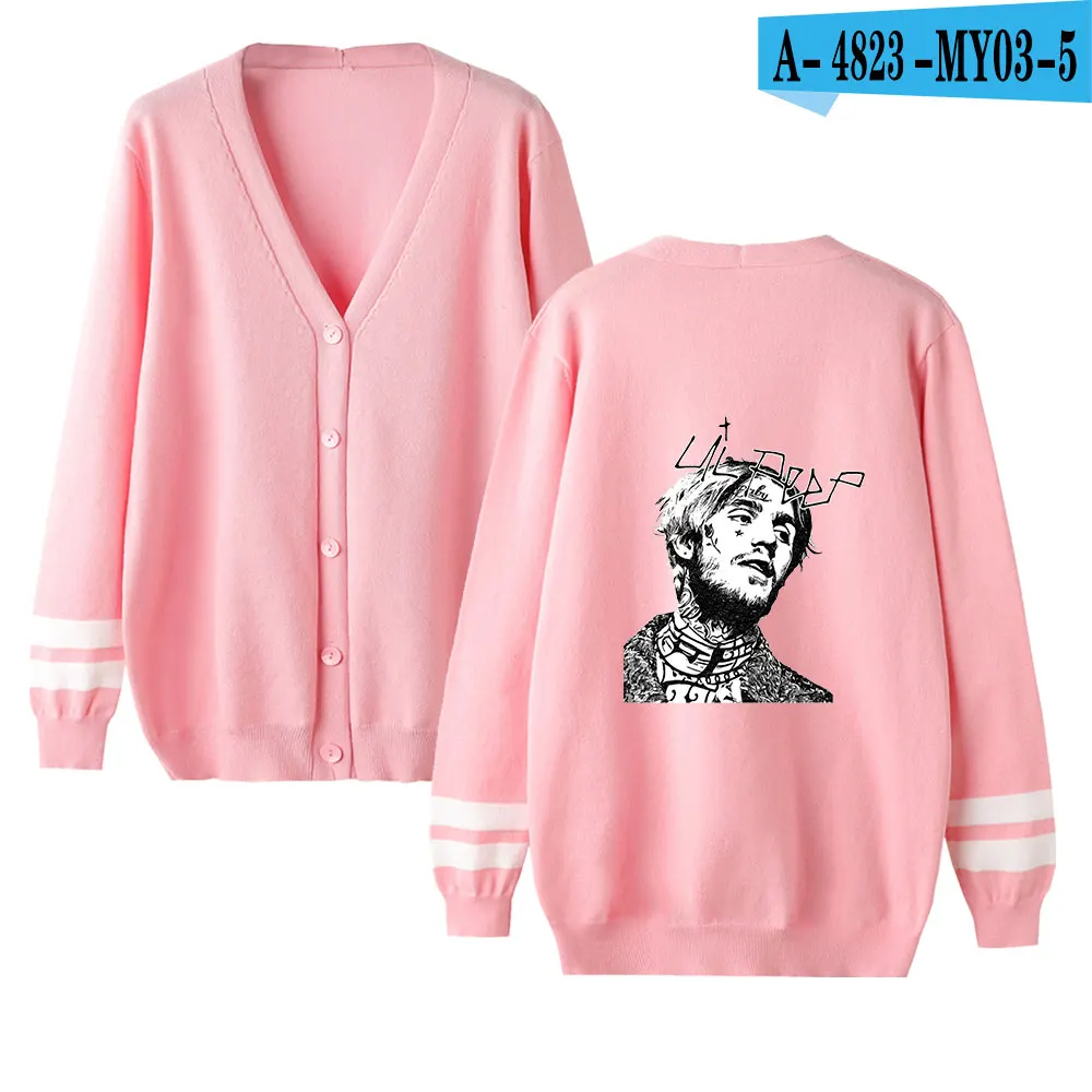 pink Lil открытый мужской свитер-кардиган/wo мужской повседневный вязаный свитер с v-образным вырезом Lil открытый популярный модный принт вязаный кардиган пальто - Цвет: pink