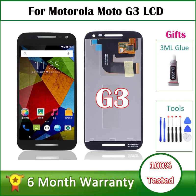 

ЖК-дисплей 5,0 дюйма для Motorola Moto G3, дисплей XT1544 XT1543, сенсорный экран, дигитайзер, ЖК-дисплей для moto G3, дисплей G 3 XT1540 XT1541 XT1550