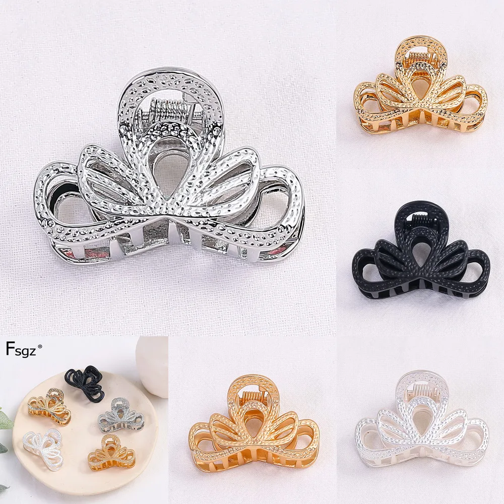 

2.7 CM Women Hair Claw Clips Small Size Top Hairpins Metal Golden Crown Crabs For Hair Headwear Jewelry Accessories For Wedding
