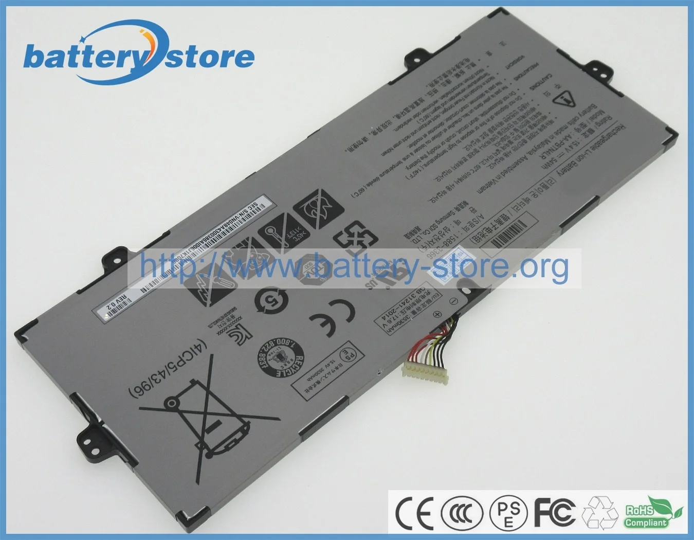 15,4 V, 54W подлинный аккумулятор AA-PBTN4LR для SAMSUNG NP940X5M-X01US, NP940X5M-X02US, NT950SBE-X716