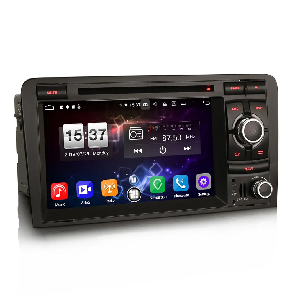 " Android 9,0 Pie OS автомобильный DVD Мультимедиа Навигация GPS радио для Audi A3 2003-2012 и Audi S3 2006-2012 и Audi RS3 2011-2012