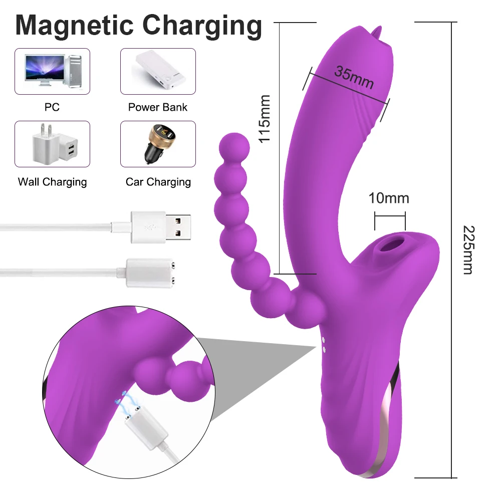 3 in 1 Sucking Vibrator Magnetic Charging