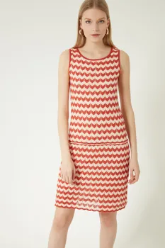 

PATTERNED SLEEVELESS ASTARLI KNITWEAR DRESS
