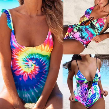 

2019 Best Selling Underwear Women's Sexy Brazilian Gradient Color Bathingwear Ruffle Straps Wire Free Lengerie Female Intimates