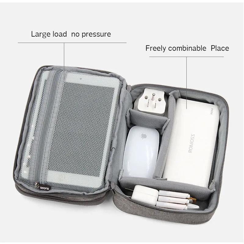 Многофункциональная цифровая сумка для хранения power Bank HDD Органайзер пустой USB кабель для передачи данных наушники провод Ручка Портативный несессер чехол