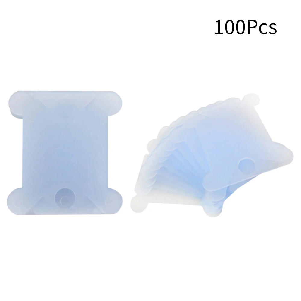 Blue X100 PCS 100/120PC вышивка крестиком пластиковый держатель для хранения Шитье Тонкий изогнутый плиты доска вышивка нить ремесло шпульки для ниток Органайзер - Цвет: Blue X100 PCS