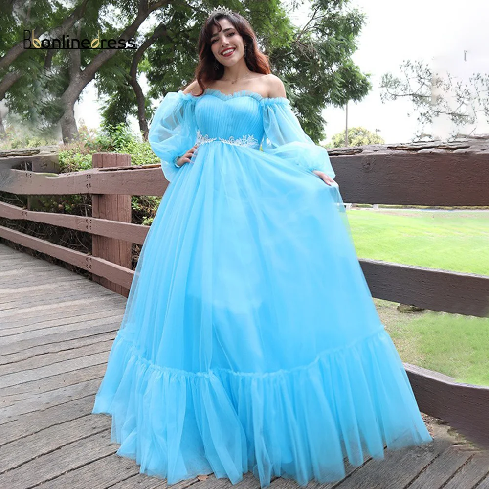 Bbonlinedress A Line Evening Dress Off The Shoulder Prom Sweetheart Gown Charming Zipper Long Sleeves Party | Свадьбы и торжества