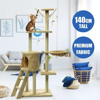 

143cm Pet Cat Tree House Condo Toy Scratching Post for Cats Wood Climbing Tree Cat Tree Towers Furniture Cat Playing Toys