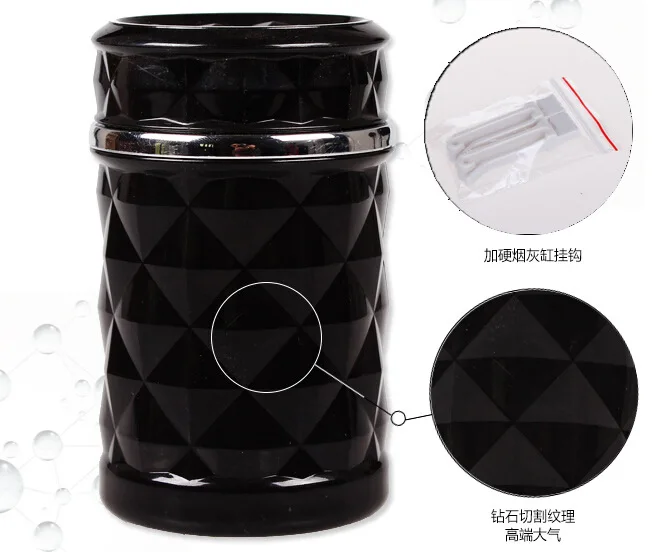 Car Diamond Split Surface Automobile Ashtray Car Ashtray with LED Light Car Ashtray