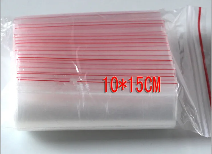 

500pcs 10x15cm pe transparent travel gift packaging bags plastic bag for necklace/jewelry diy custom ziplock clear self seal bag