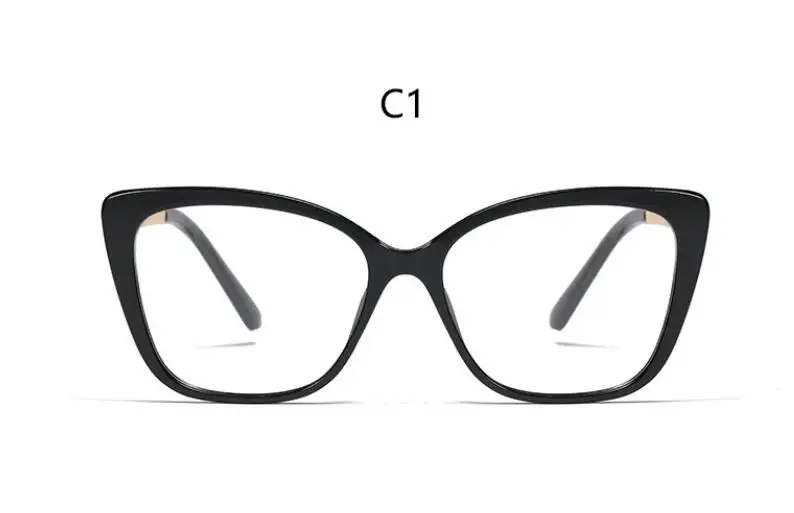 C1 Bright black Великолепный стильный черный кошачий глаз оправа очки высокого качества прозрачные очки в оправе Женские аксессуары сексуальные очки оправа - Цвет оправы: C1 Bright black