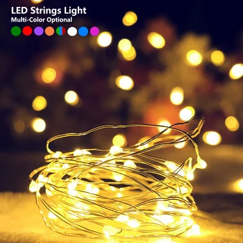 

LED String light Silver Wire Powered by 3AA Battery USB 2M 10m Fairy warm white Garland Home Christmas Wedding Party Decoration