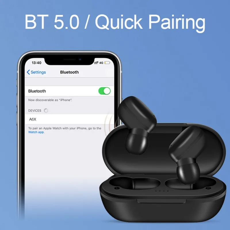 A6X Bluetooth 5 0 наушники вкладыши водонепроницаемые спортивные мини с сенсорным