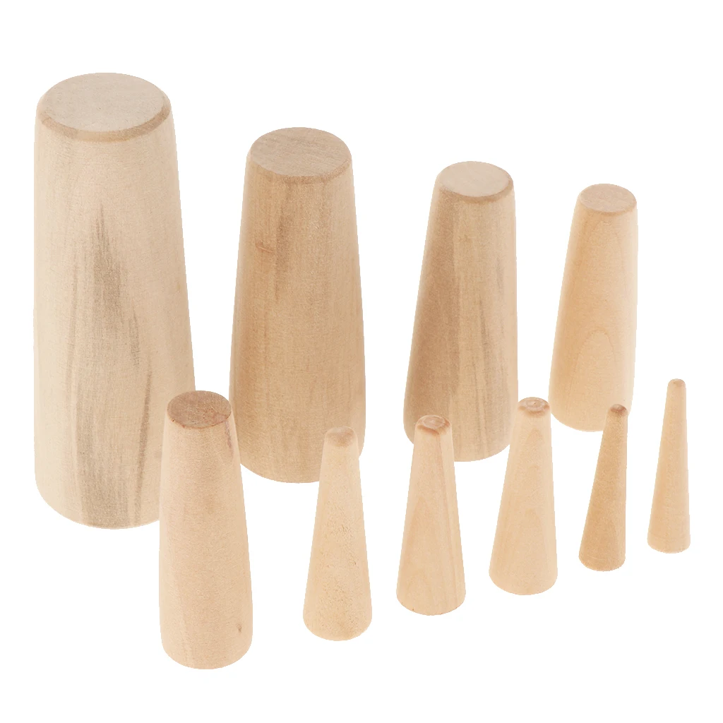 10 Pcs (7 Sizes) Wooden Plugs, Boat Marine Plug, Emergency Plug up Hole, Wood Safety Gear Hole Filler
