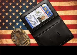 Image 5 - الولايات المتحدة الأمريكية LA الشرطة SWAT ضابط شارات حافظة جلدية حامل بطاقة الهوية رخصة القيادة محافظ حامل USA فيلم LAPD تأثيري