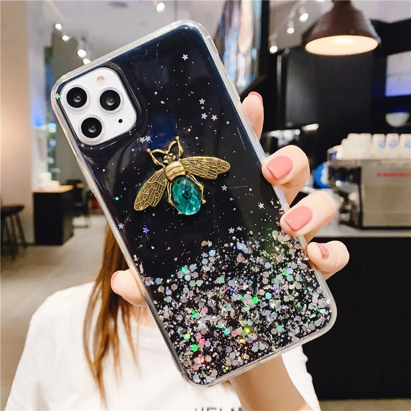Роскошные 3D Diamond пчела блеск мягкий силиконовый чехол для телефона для Xiaomi Redmi GO гнойно 4X 5A 6 7 7A обратите внимание на возраст 4, 5, 6, 7, 8, Note4 note8 Pro крышка