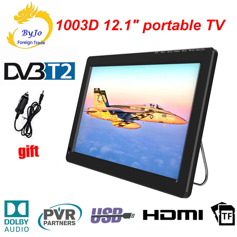 LEADSTAR 12 дюймов DVB T T2 AC3 аналоговый ATSC портативный телевизор HDMI TV TF USB программы