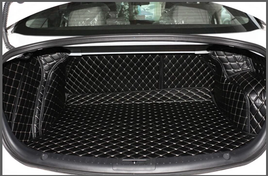 

No Odor Full Surrounded Special Car Trunk Mats for Mazda 3 Sedan Durable Waterproof Boot Carpets