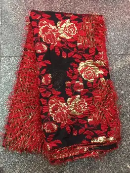 

Factory promotion price!African lace fabric high quality 2020 brocade lace fabric embroidery African jacquard lace bride lace